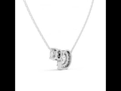 18K White Gold Pear & Round Lab-Grown Diamond Pendant for Women | Everyday Wear | Pure Carat