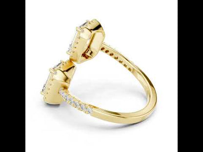 18K Rose Gold Round & Emerald Lab-Grown Diamond Wedding Ring for Women | Pure Carat