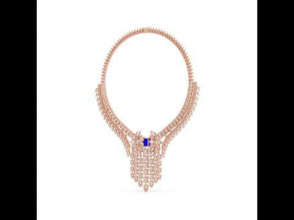 14k White Gold Princess/Pear/Marquise/Emerald Cut Diamond Engagement Necklace | Pure Carat