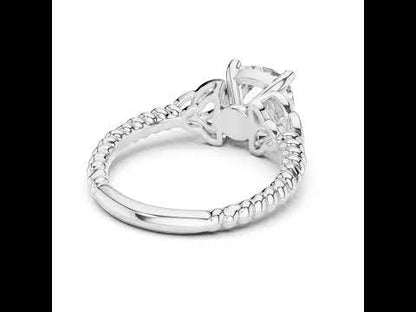 Pure Carat 18K White Gold Cushion Diamond Engagement Ring for Women