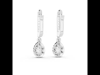 14K Yellow Gold Pear & Round Lab-Grown Diamond Stud Earrings for Women | Everyday Wear | Pure Carat