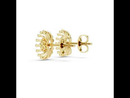 18K Yellow Gold Round Lab-Grown Diamond Earrings for Women | Anniversary Gift | Pure Carat