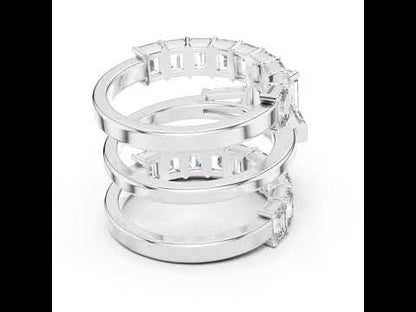 18K Rose Gold Emerald & Baguette Lab-Grown Diamond Engagement Ring for Women | Pure Carat