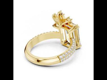 18K Yellow Gold Round, Marquise, Pear & Emerald Lab-Grown Diamond Engagement Ring for Women | Pure Carat