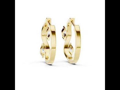 Women’s Marquise Cut Diamond Earrings - 18K White Gold - Anniversary Gift - Pure Carat