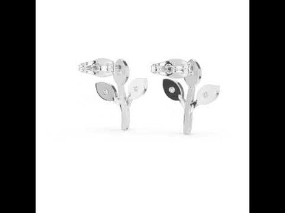 18K Rose Gold Round Lab-Grown Diamond Everyday Wear Earrings for Women | Pure Carat