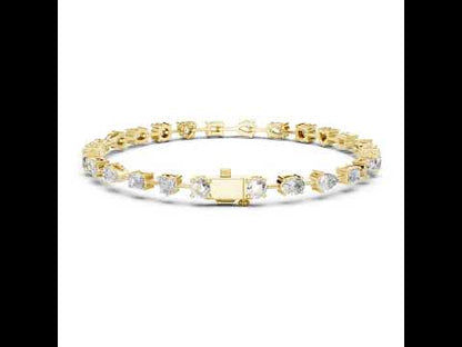 18k Rose Gold Emerald & Heart Lab-Grown Diamond Anniversary Gift Bracelet | Pure Carat