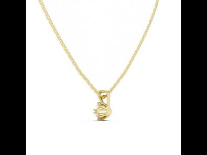 14K Yellow Gold Round Lab-Grown Diamond Pendant for Women | Wedding Wear | Pure Carat