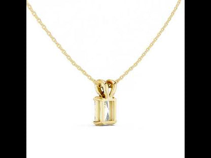 18K Yellow Gold Radiant & Round Lab-Grown Diamond Pendant for Women | Office Wear | Pure Carat