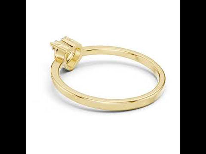 14K Yellow Gold Round Lab-Grown Diamond Drop Ring for Women | Office Wear | Pure Carat