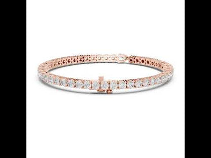 18k Yellow Gold Pear/Round Lab-Grown Diamond Engagement Bracelet for Women | Pure Carat