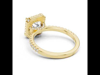 Princess & Round Lab-Grown Diamond Ring in 14K Yellow Gold – Pure Carat