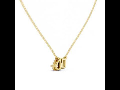 14K Yellow Gold Emerald & Pear Lab-Grown Diamond Pendant for Women | Bridal Wear | Pure Carat