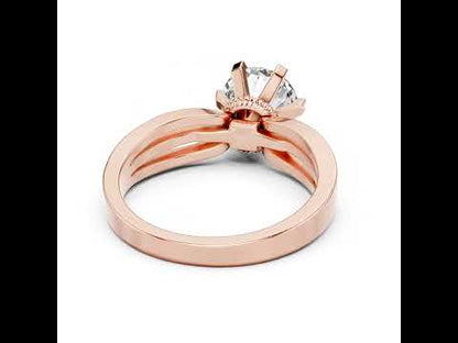 Round Lab-Grown Diamond Engagement Ring in 18K White Gold | PureCarat