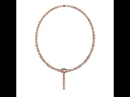 18k White Gold Emerald Marquise Pear Oval Lab-Grown Diamond Party Wear Necklace | Pure Carat