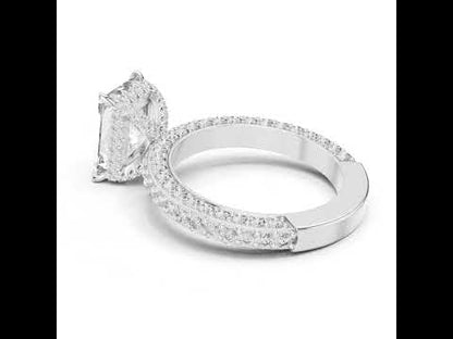 18K White Gold Round & Radiant Lab-Grown Diamond Engagement Ring for Women | Pure Carat