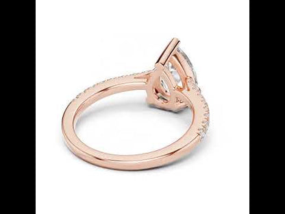 Women's Party Wear Diamond Ring - Pear & Round Cut Diamonds in 18K White Gold - Pure Carat