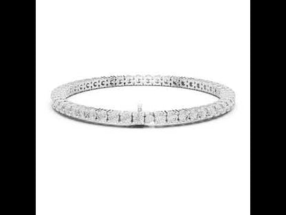 18k Rose Gold Round Lab-Grown Diamond Party Wear Bracelet for Women | Pure Carat