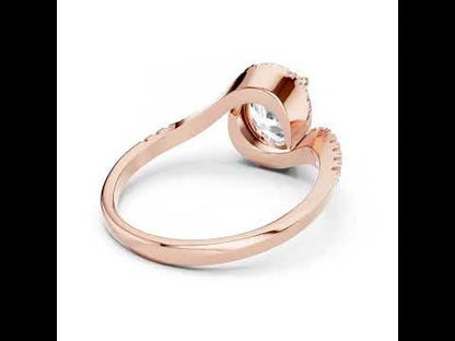 18K White Gold Round & Oval Lab-Grown Diamond Ring for Women | Wedding | Pure Carat