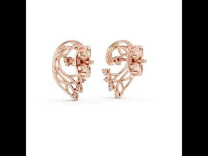 14K Yellow Gold Round Lab-Grown Diamond Earrings for Women | Everyday Wear | Pure Carat