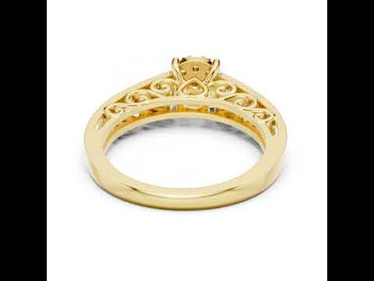 18K Rose Gold Round Lab-Grown Diamond Engagement Ring for Women | Pure Carat