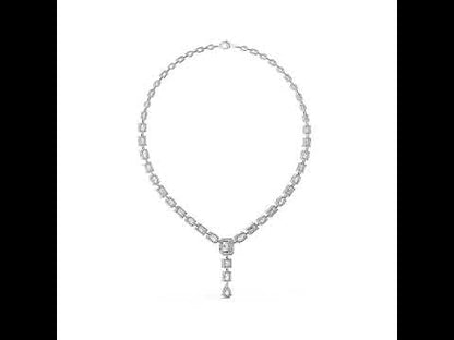 14k White Gold Radiant/Emerald/Cushion/Pear Cut Diamond Engagement Necklace | Pure Carat