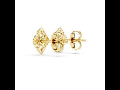 14K Yellow Gold Round Lab-Grown Diamond Stud Earrings for Women | Everyday Wear | Pure Carat