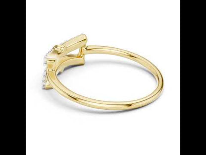 14K Yellow Gold Round Lab-Grown Diamond Drop Ring for Women | Bridal Wear | Pure Carat