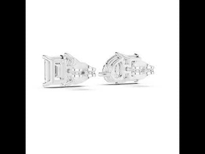 14K Rose Gold Emerald & Pear Lab-Grown Diamond Stud Earrings for Women | Office Wear | Pure Carat