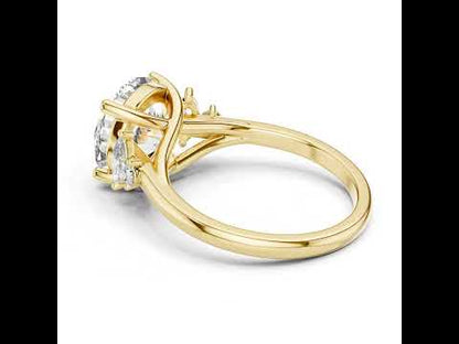 Pure Carat 18K Rose Gold Office Wear Ring with Marquise & Round Lab-Grown Diamonds