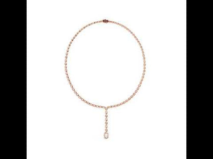 14k Rose Gold Oval Lab-Grown Diamond Office Wear Necklace for Women | Pure Carat