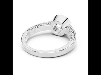 14K Rose Gold Round Lab-Grown Diamond Bridal Stud Ring – Pure Carat