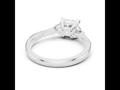 18K Yellow Gold Princess & Trillion Lab-Grown Diamond Ring for Women | Everyday Wear | Pure Carat
