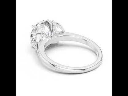 14K Yellow Gold Marquise & Round Lab-Grown Diamond Ring for Women - Pure Carat