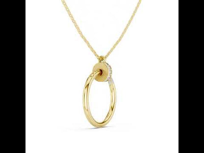 18K Yellow Gold Round Lab-Grown Diamond Pendant for Women | Anniversary Gift | Pure Carat