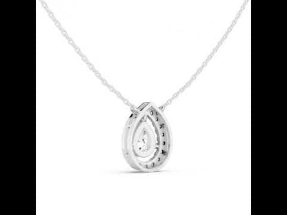 18K Yellow Gold Pear & Round Lab-Grown Diamond Pendant for Women | Anniversary Gift | Pure Carat