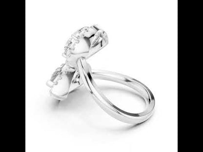 18K Rose Gold Round & Pear Lab-Grown Diamond Engagement Ring for Women | Pure Carat