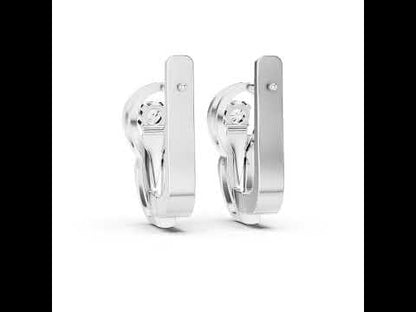 Women’s Anniversary Gift Earrings in 18K Yellow Gold with Round Cut Diamonds - Pure Carat