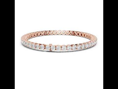 14k Rose Gold Round Lab-Grown Diamond Engagement Bracelet for Women | Pure Carat