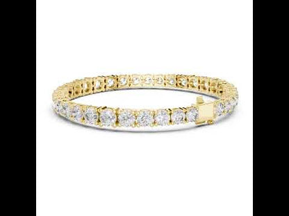 14k Rose Gold Round Lab-Grown Diamond Everyday Wear Bracelet for Women | Pure Carat