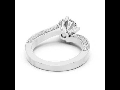 14K Yellow Gold Round Lab-Grown Diamond Drop Ring for Women | Bridal Jewellery | Pure Carat