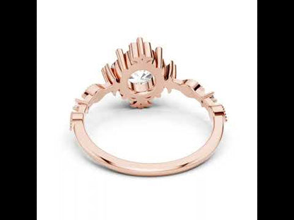 18K Yellow Gold Round Lab-Grown Diamond Drop Ring for Women | Everyday Wear | Pure Carat