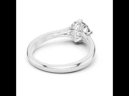 18K Yellow Gold Round Lab-Grown Diamond Drop Ring for Women | Everyday Wear | Pure Carat