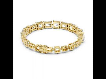 Pure Carat 14K Rose Gold Lab-Grown Radiant / Emerald Diamond Bracelet for Women