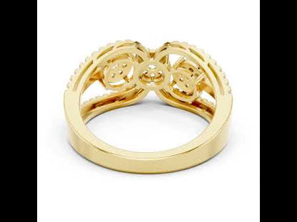 14K Yellow Gold Round Lab-Grown Diamond Ring for Women | Party Wear | Pure Carat