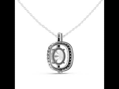 14K Rose Gold Oval & Round Lab-Grown Diamond Pendant for Women | Bridal Wear | Pure Carat