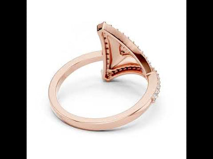 14K Yellow Gold Round Lab-Grown Diamond Drop Ring for Women | Party Wear | Pure Carat