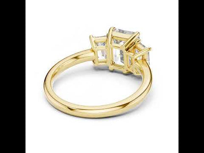 Emerald Cut Lab-Grown Diamond Solitaire Ring in 18K Yellow Gold - Pure Carat
