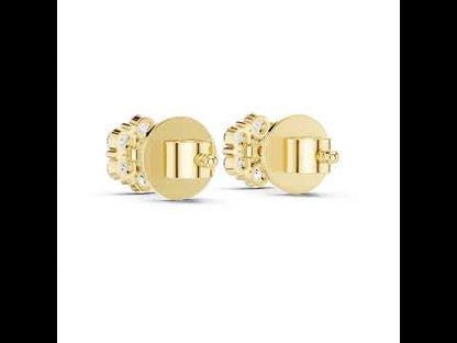 Round Lab-Grown Diamond Drop Earrings in 18K Yellow Gold | PureCarat