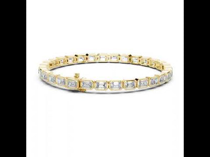 18k Yellow Gold Emerald Lab-Grown Diamond Wedding Bracelet for Women | Pure Carat
